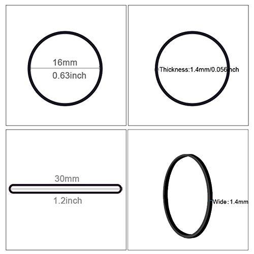 Foshine Rubber Bands Black Small Mini Elastic Band 1300Pcs rubber band For Office & Home Supplies Inside Diameter 0.63inch - Image 3